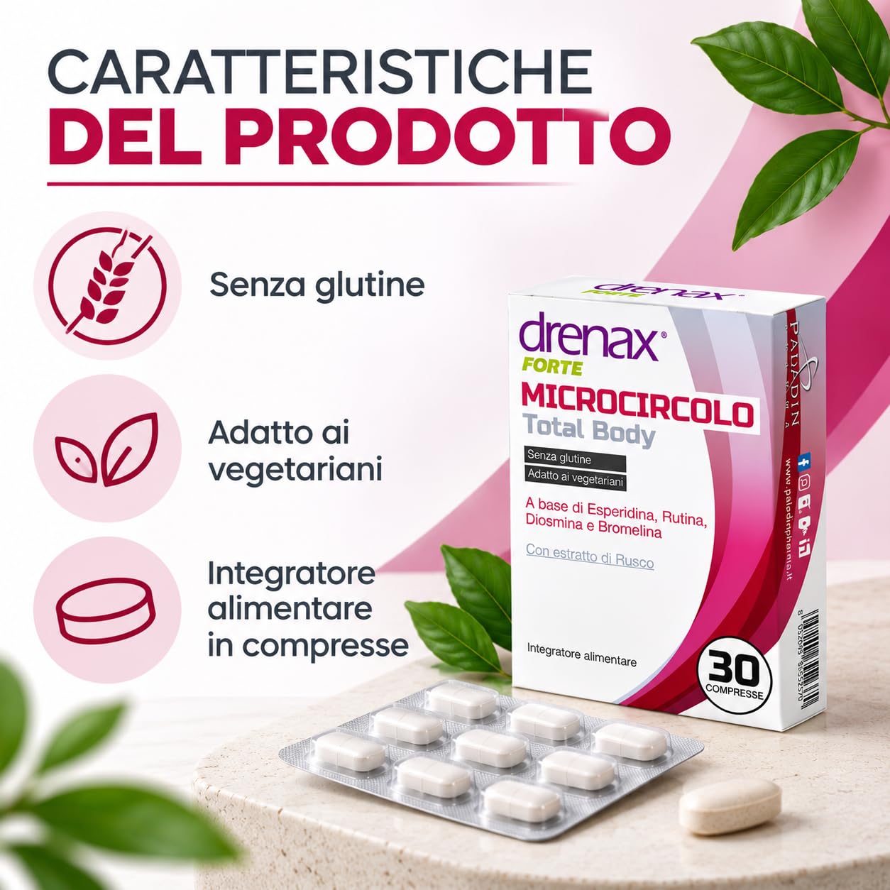 Drenax Forte Microcircolo Total Body drenante 30 compresse