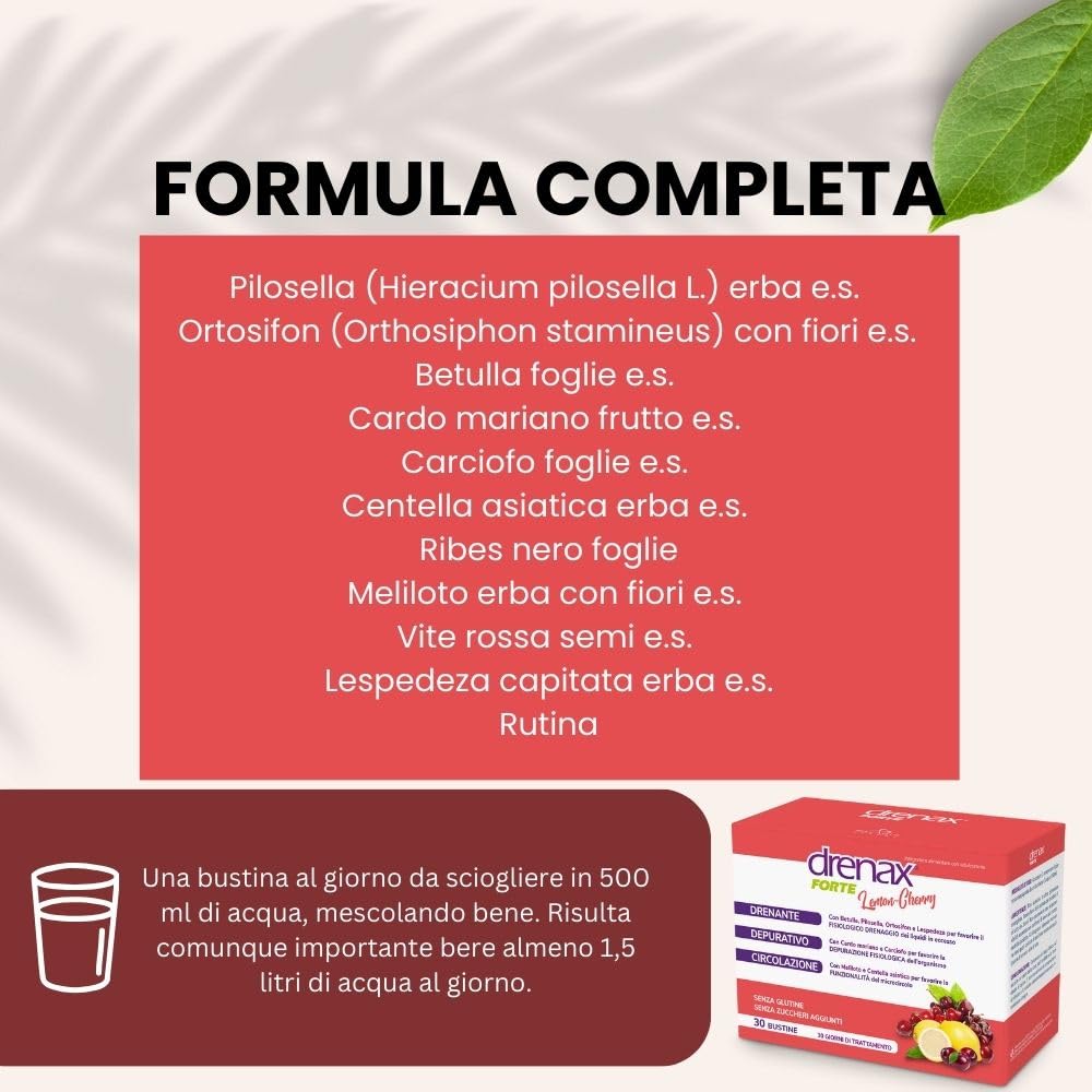 Drenax Forte Lemon Cherry drenante 30 bustine depurativo