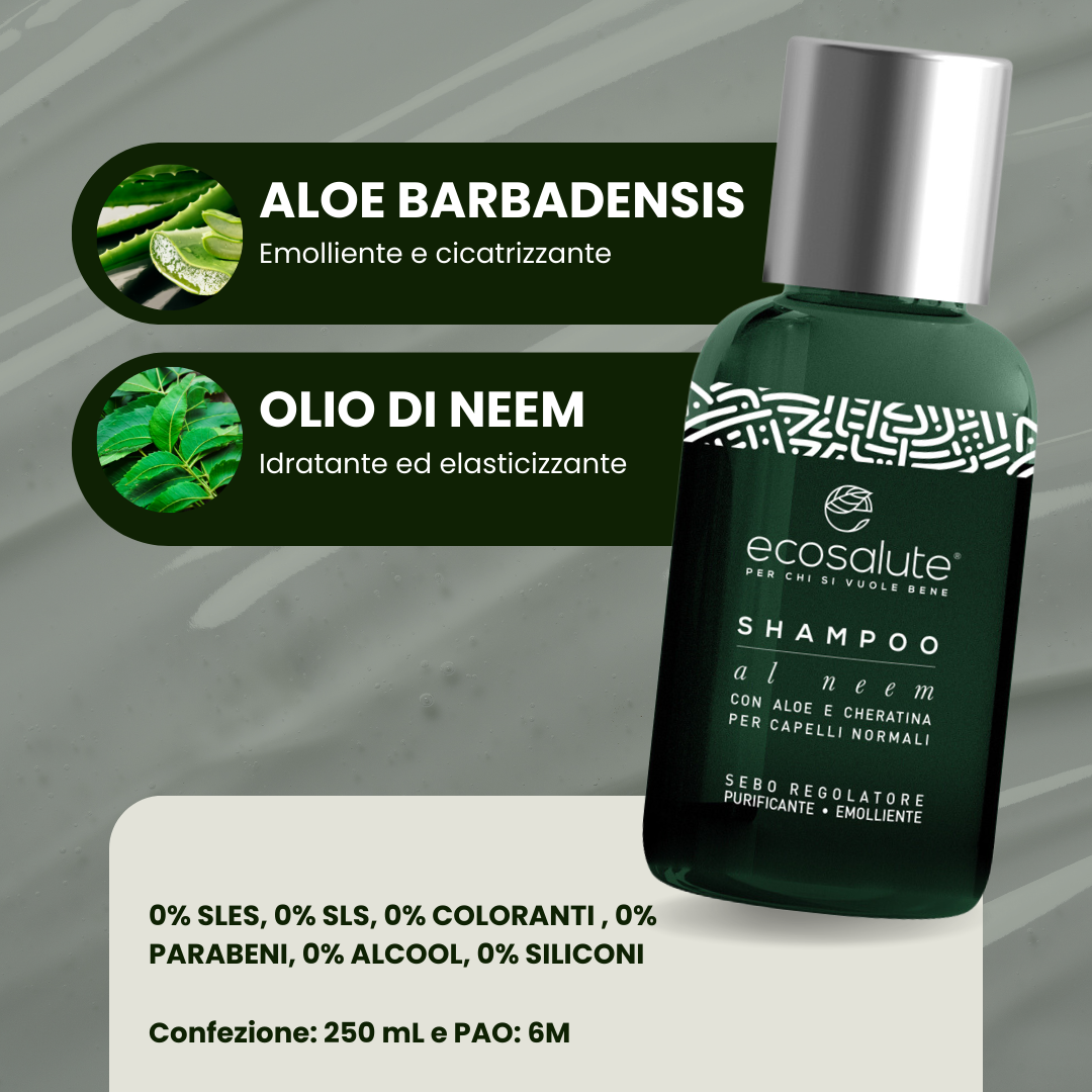 Spazio Ecosalute Shampoo Neem Aloe Cheratina 250 ml delicato