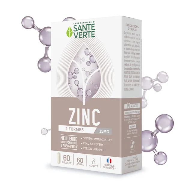Santé Verte Ingrédients Experts Zinc integratore zinco 15 mg pelle
