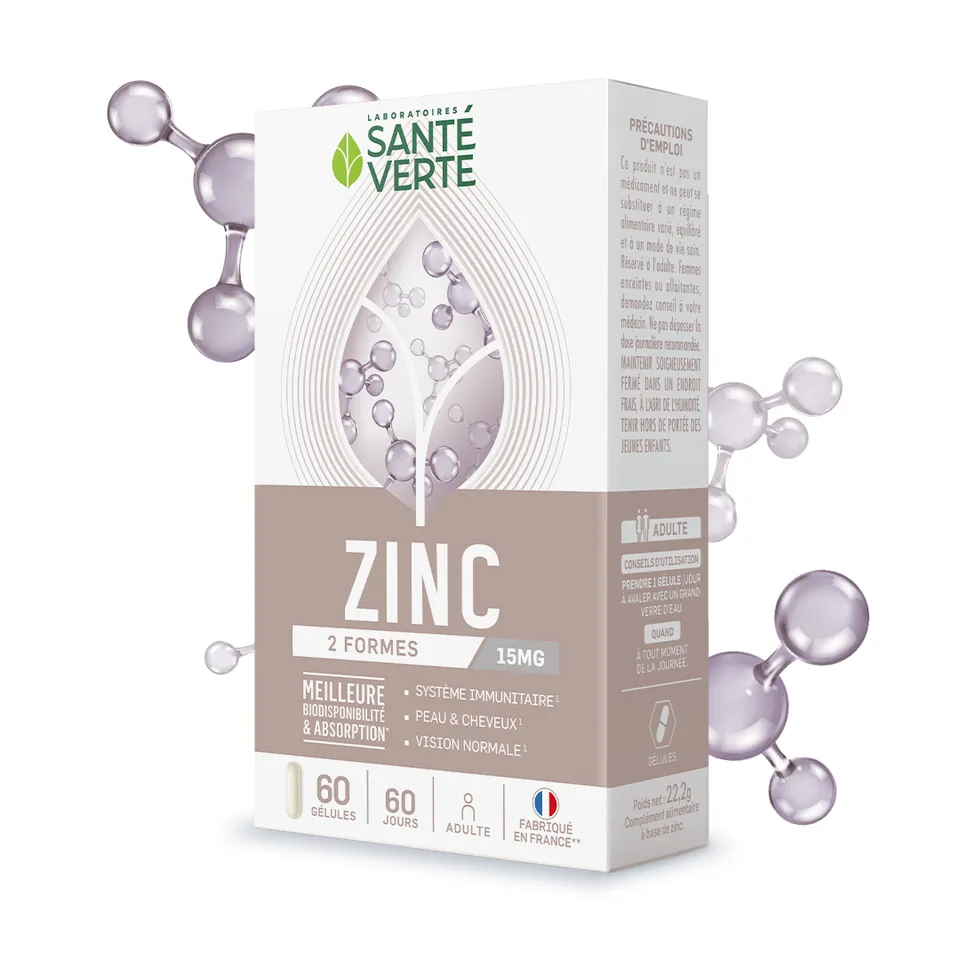 Santé Verte Ingrédients Experts Zinc integratore zinco 15 mg pelle