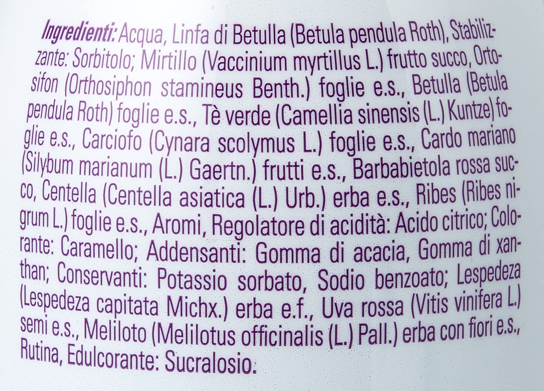 Drenax Forte Plus Mirtillo Uva drenante 750 ml betulla