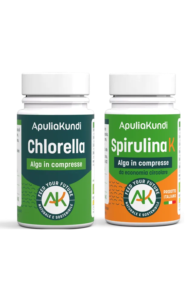 Apuliakundi Spirulina BIO K + Chlorella BIO compresse mix alghe