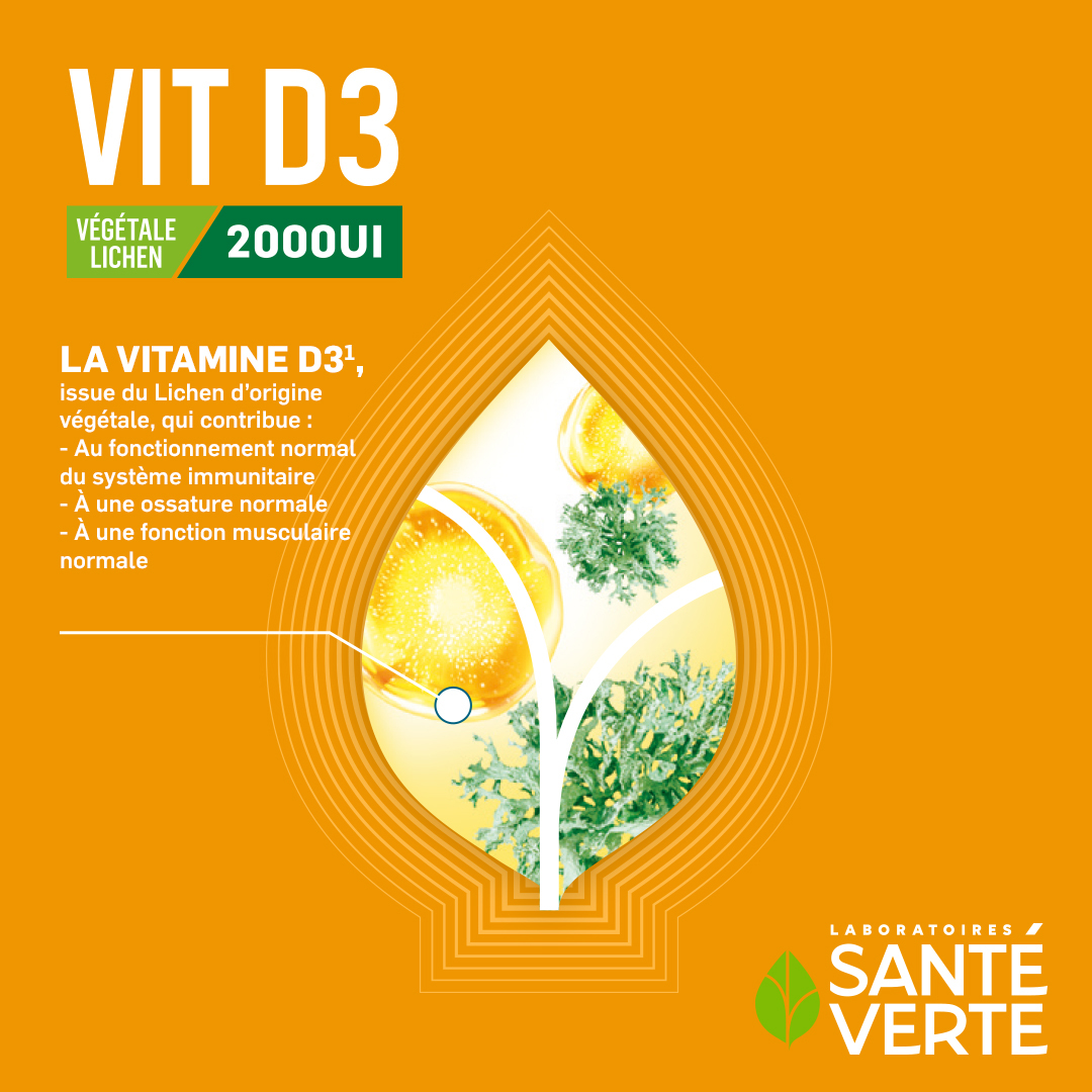 Santé Verte Vitamina D3 2000 UI vegetale spray immunità e ossa