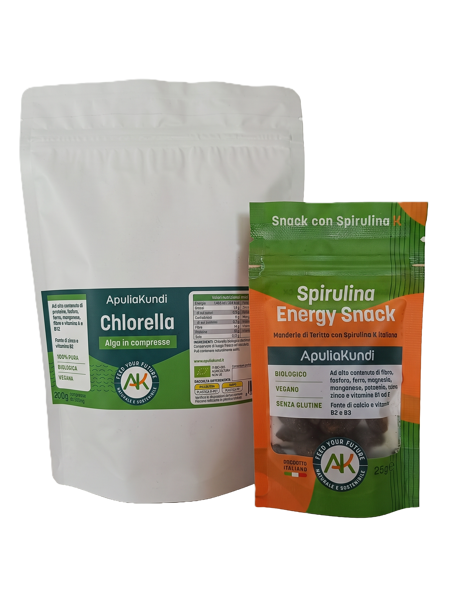 Apuliakundi Chlorella BIO compresse 200g ricarica depurativa