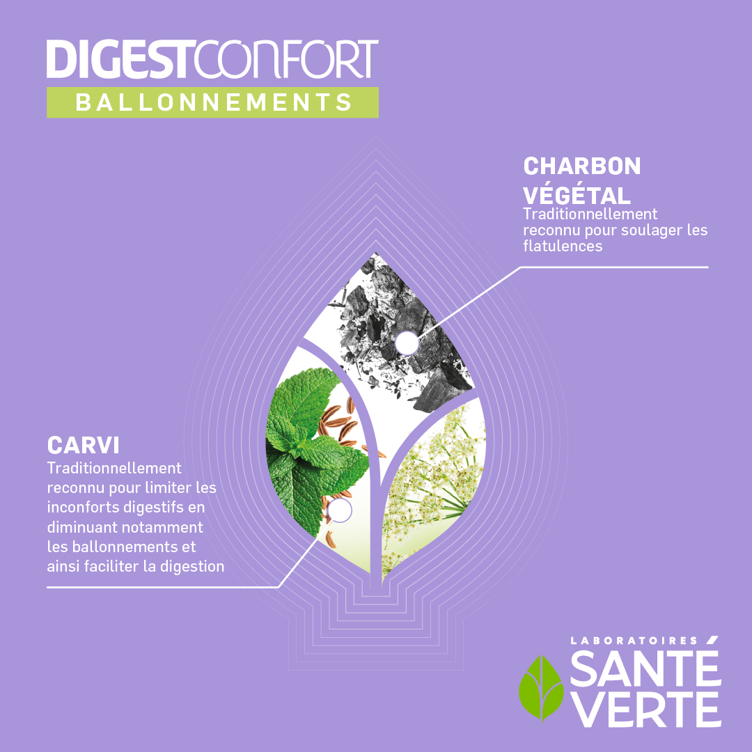 Sante Verte DigestConfort Ballonnements digestivo carbone vegetale