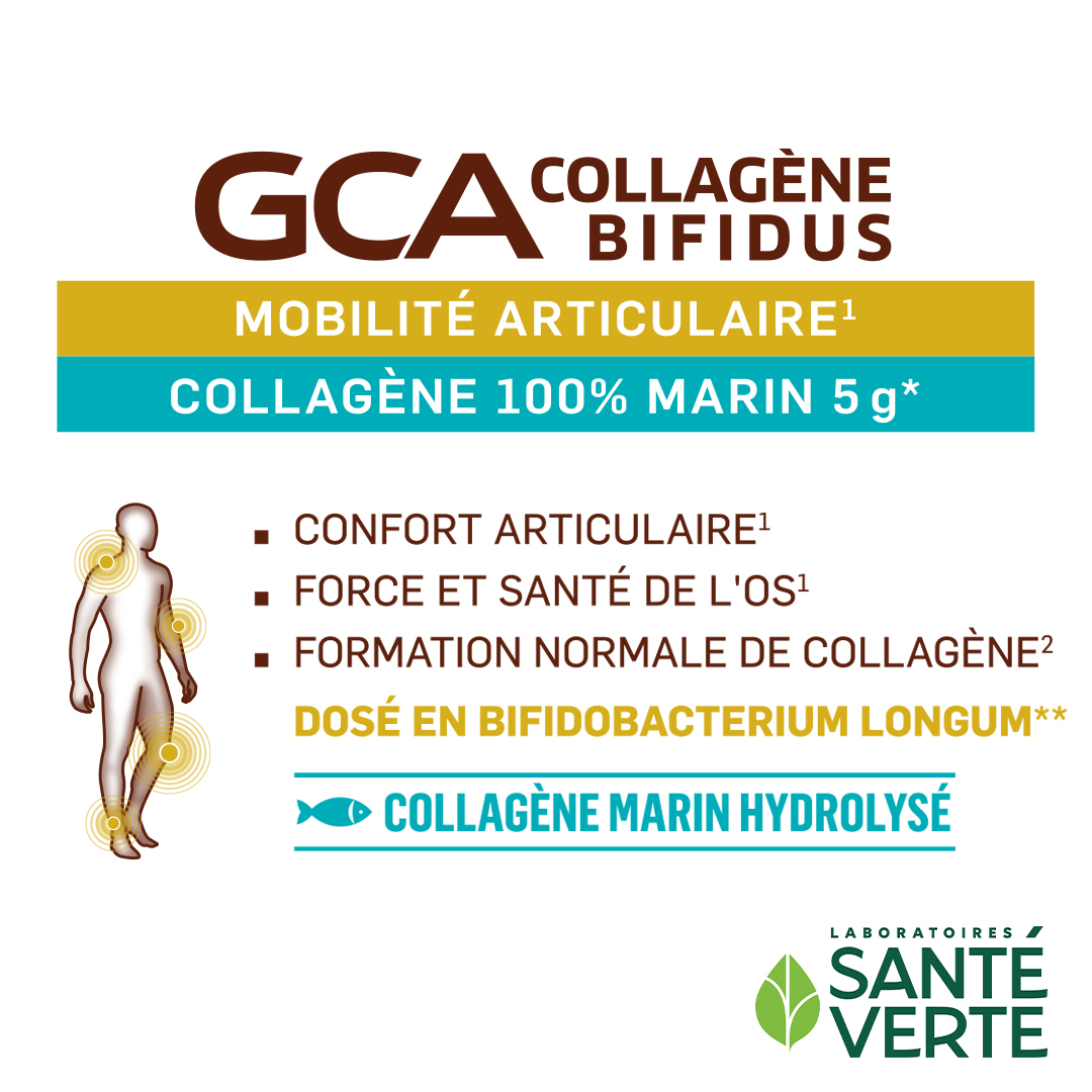 Sante Verte GCA 2700 Collagene Bifidus integratore 5g marino