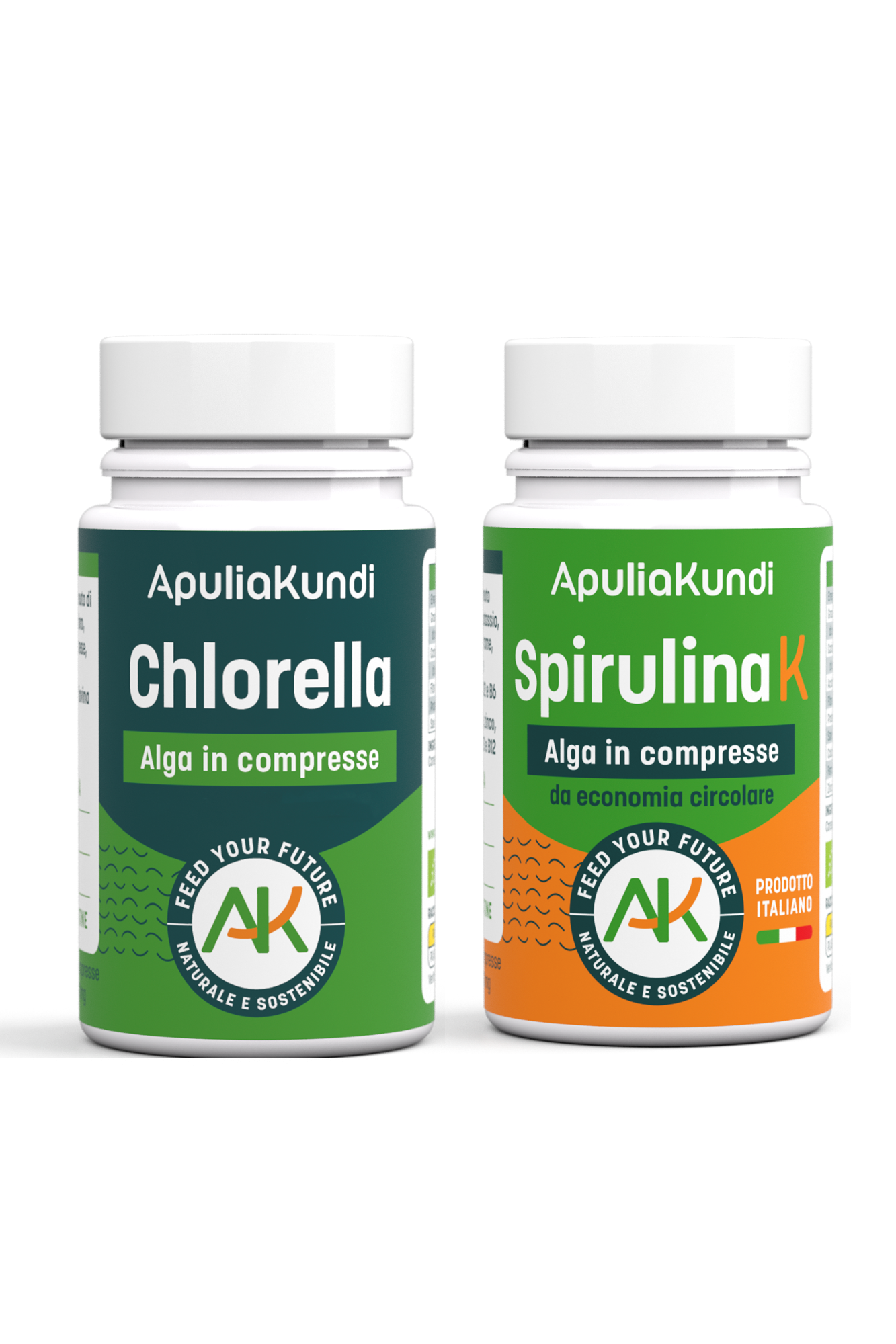 Apuliakundi Spirulina BIO K + Chlorella BIO compresse mix alghe
