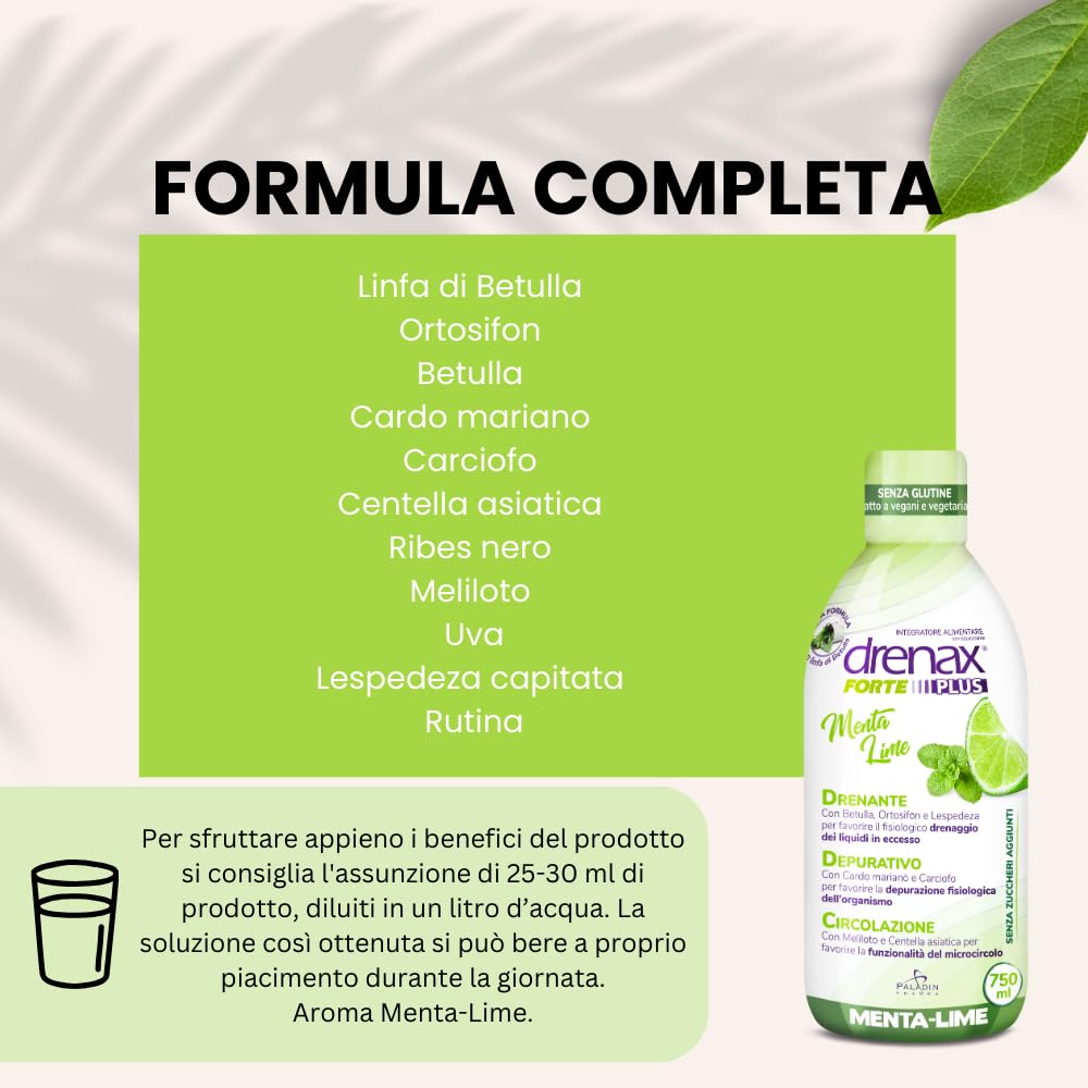 Drenax Forte Menta e Lime drenante 750 ml depurativo