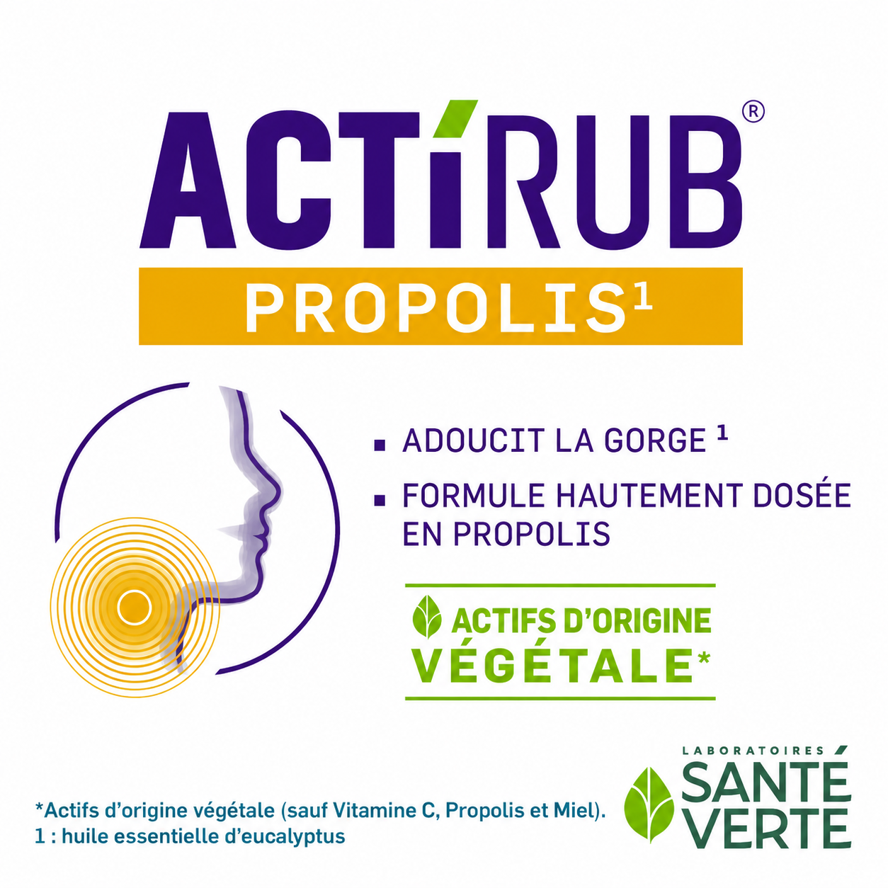 Santé Verte Actirub Propolis Pastiglie Gola Miele Eucalipto