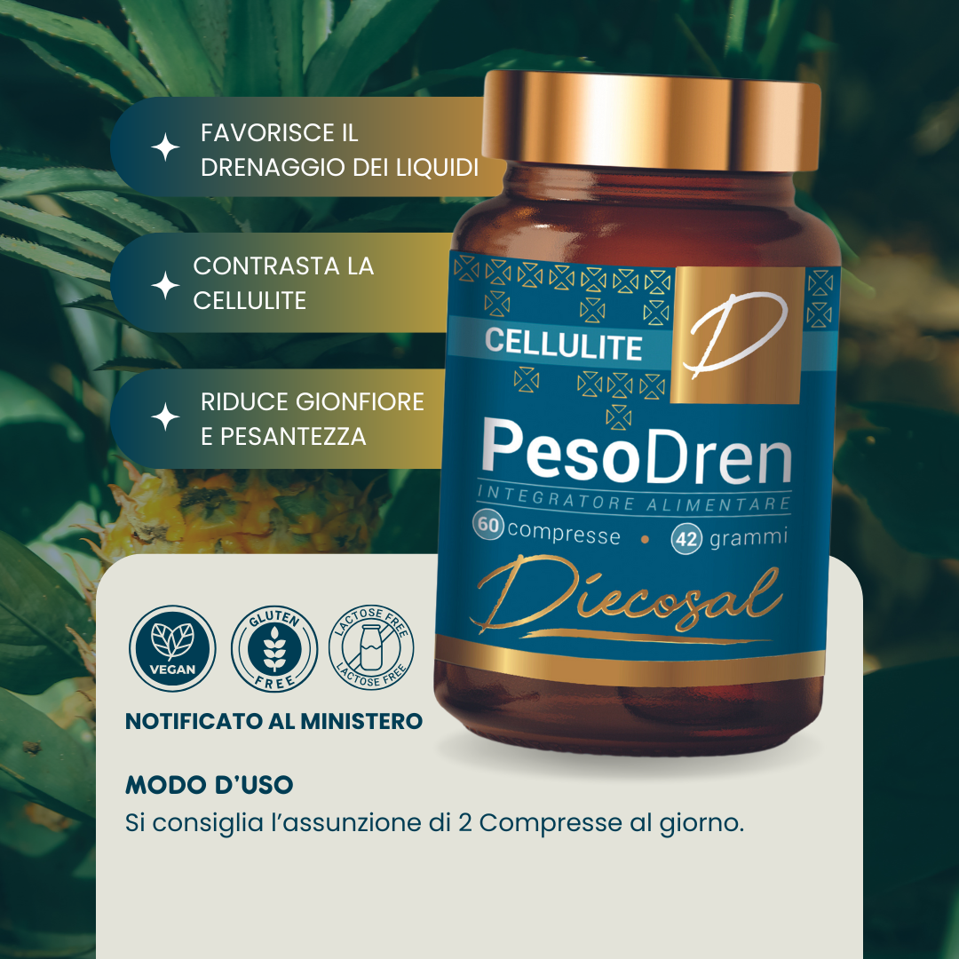 Spazio Ecosalute Diecosal PesoDren compresse drenanti bromelina