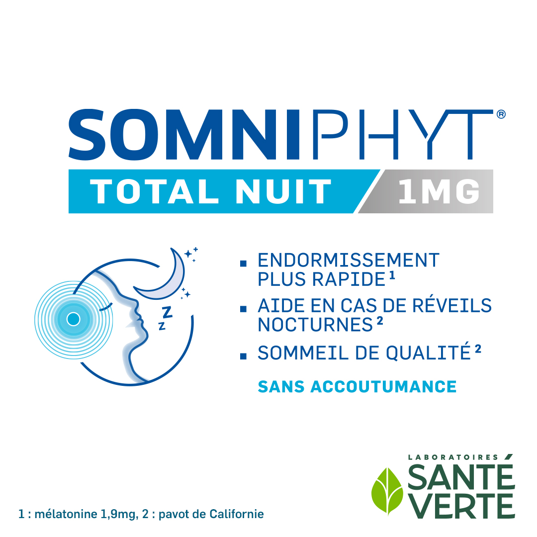 Santé Verte Somniphyt Total Nuit melatonina 1 mg sonno