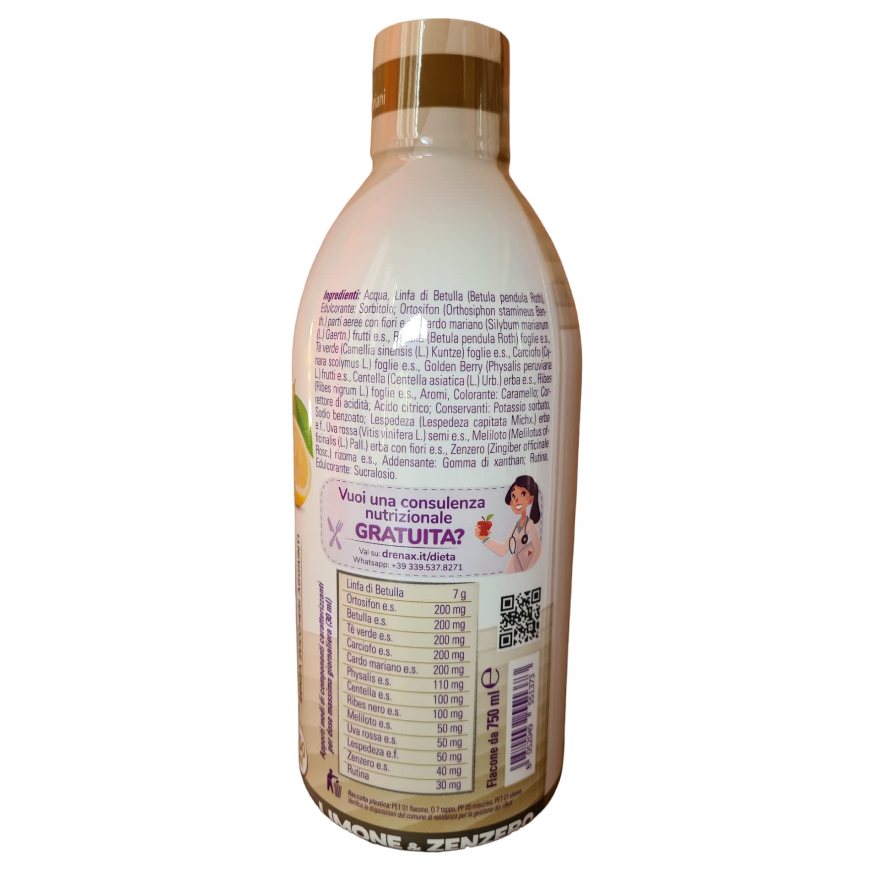 Drenax Forte Ginger&Lemon drenante 750 ml ritenzione