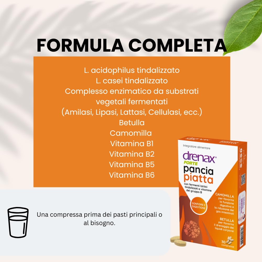 Drenax Forte Pancia Piatta integratore 30 compresse gonfiore