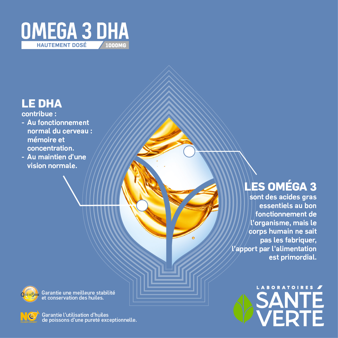 Santé Verte Mémoire Omega 3 DHA 1000 mg integratore memoria