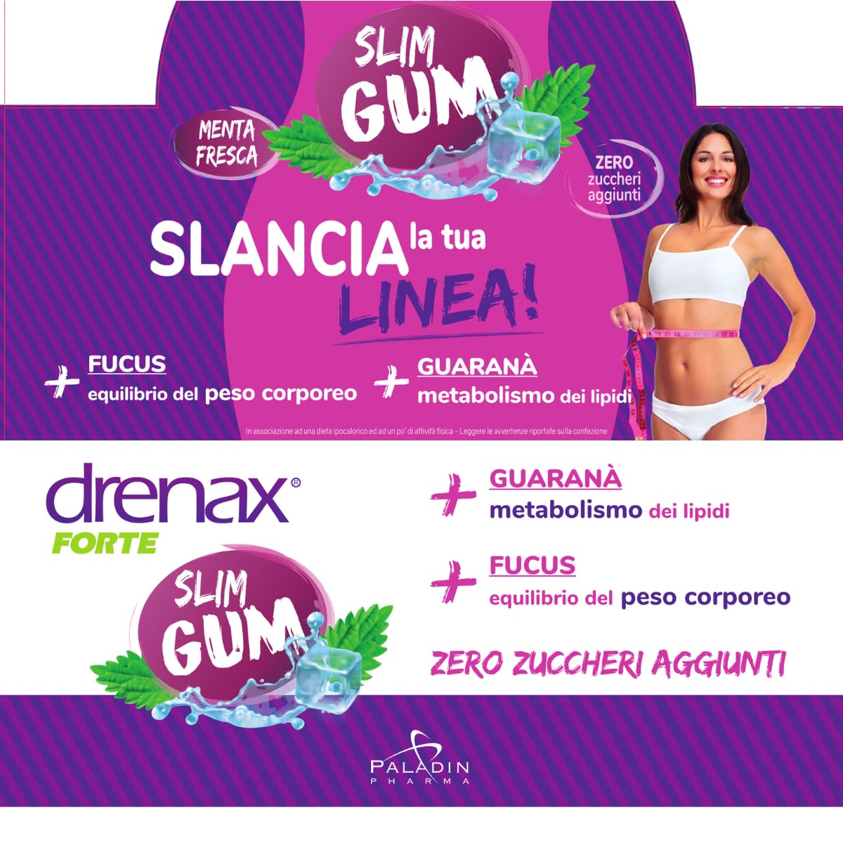 Drenax Forte Slim Gum menta 9 chewing gum metabolismo