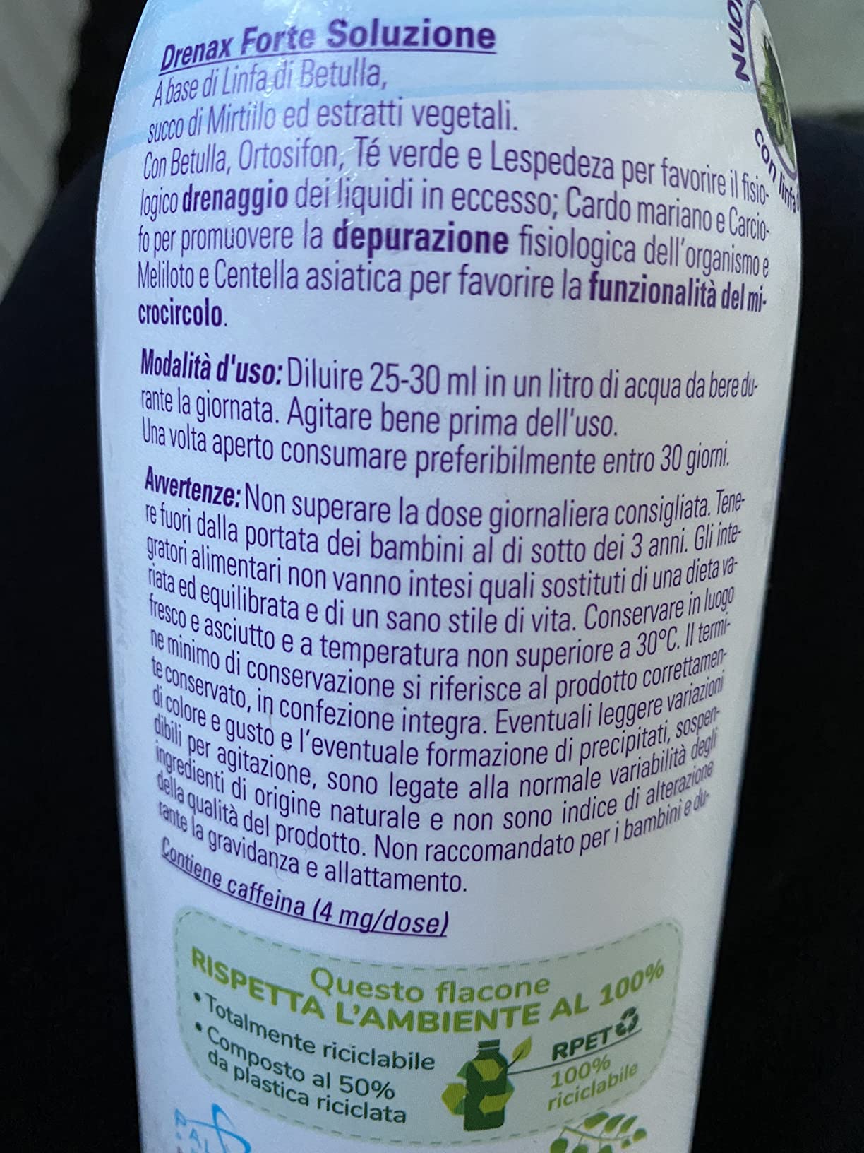 Drenax Forte Plus Mirtillo Uva drenante 750 ml betulla