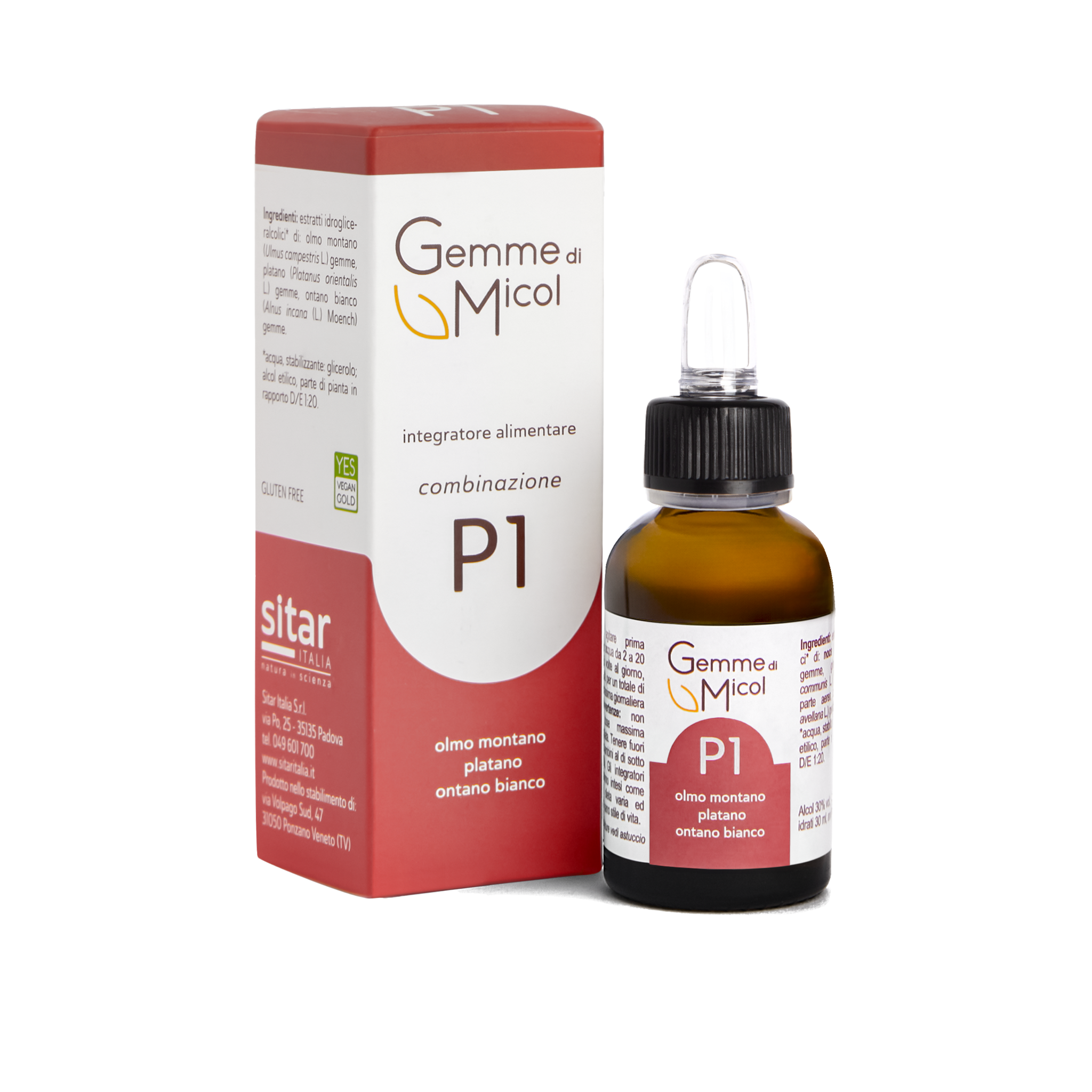 Sitar Gemme di Micol P1 gemmoderivato pelle 30 ml