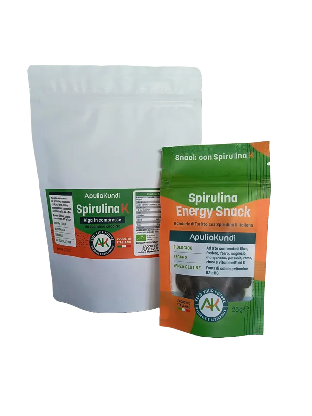 Apuliakundi Spirulina BIO K compresse 200g ricarica + snack