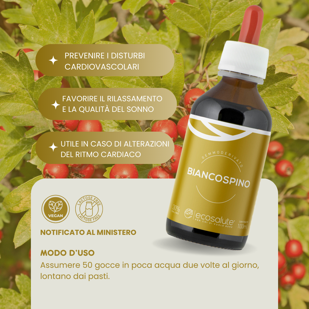 Spazio Ecosalute Biancospino Gemmoderivato 100 ml gocce cuore