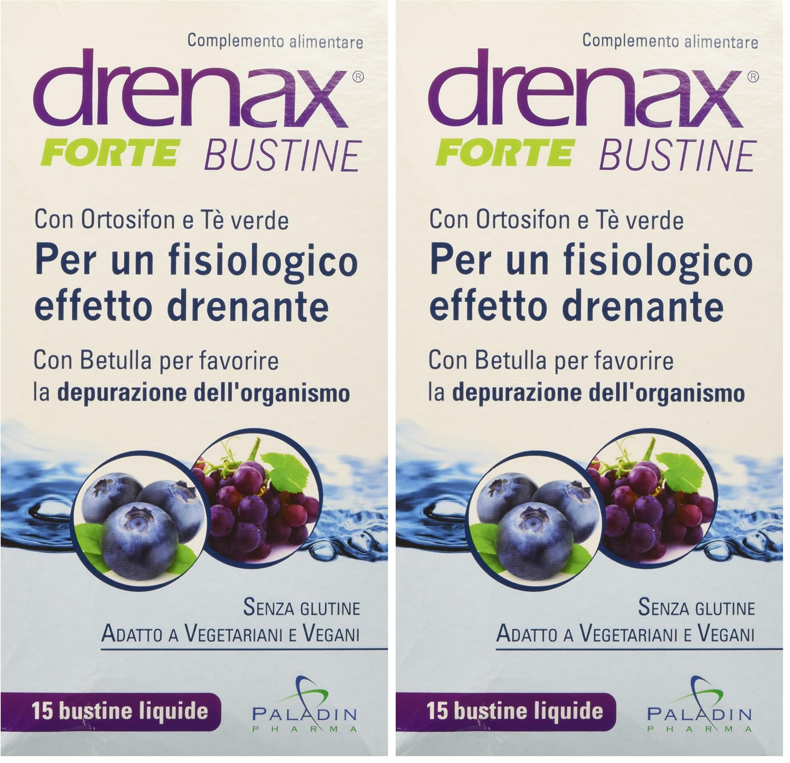 Drenax Forte Mirtillo Uva drenante 15 bustine stick