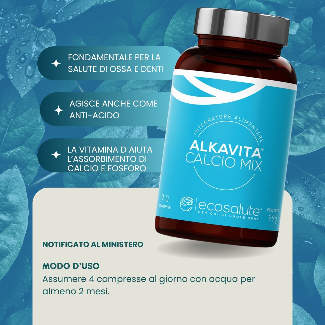 Spazio Ecosalute Alkavita Calcio Mix Integratore Ossa 180 Cpr