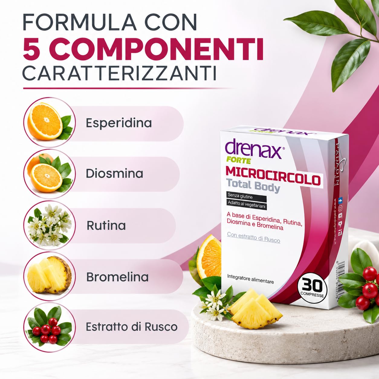 Drenax Forte Microcircolo Total Body drenante 30 compresse