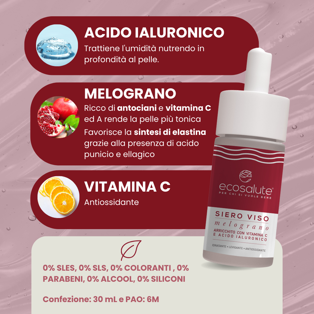 Spazio Ecosalute Melograno Siero Viso Acido Ialuronico 30 ml