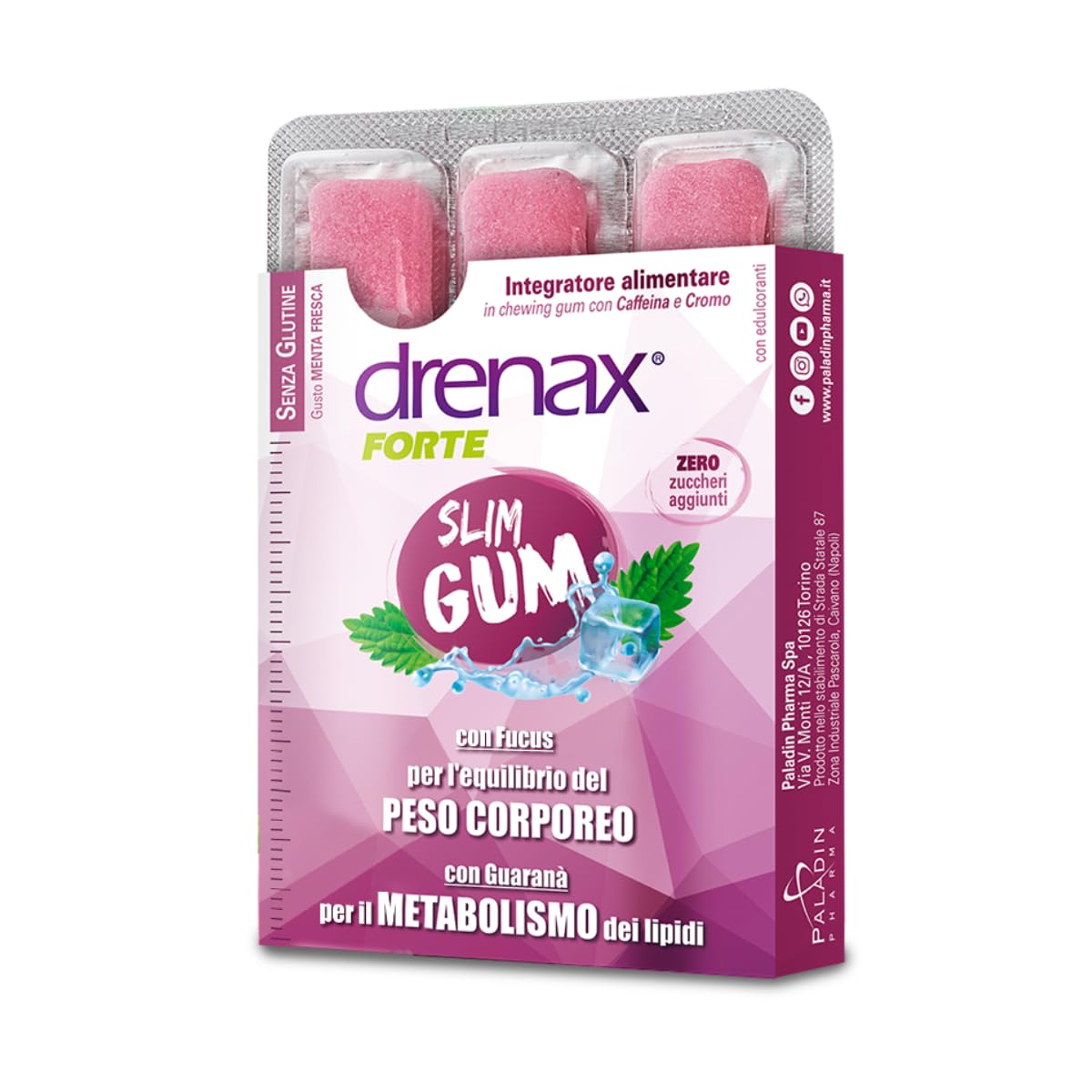 Drenax Forte Slim Gum menta 9 chewing gum metabolismo