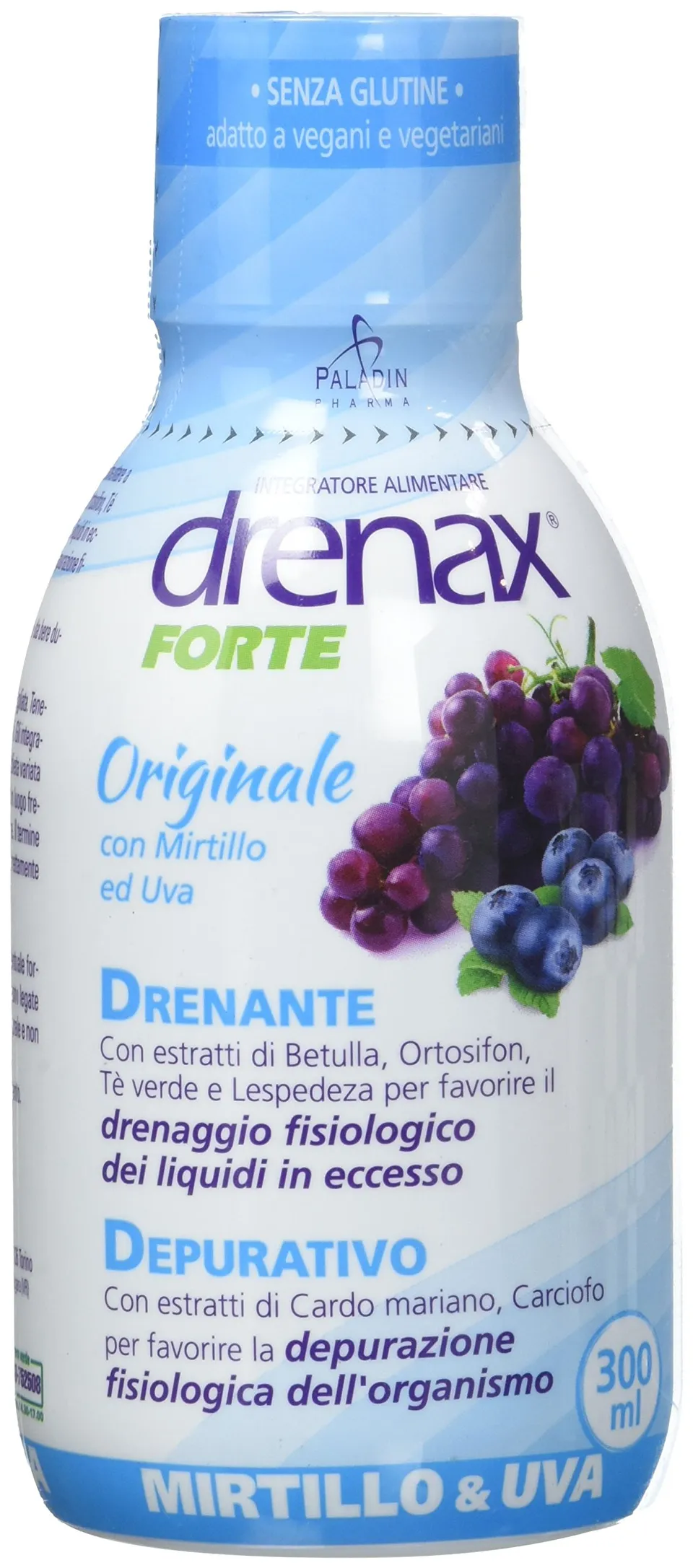 Drenax Forte Mirtillo Uva drenante 300 ml ritenzione