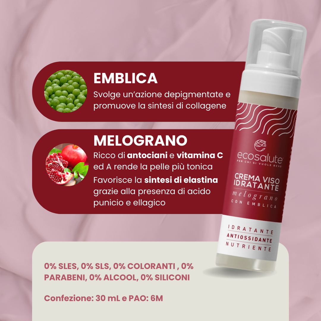 Spazio Ecosalute Cosmetica Crema Viso Melograno Idratante 50 ml