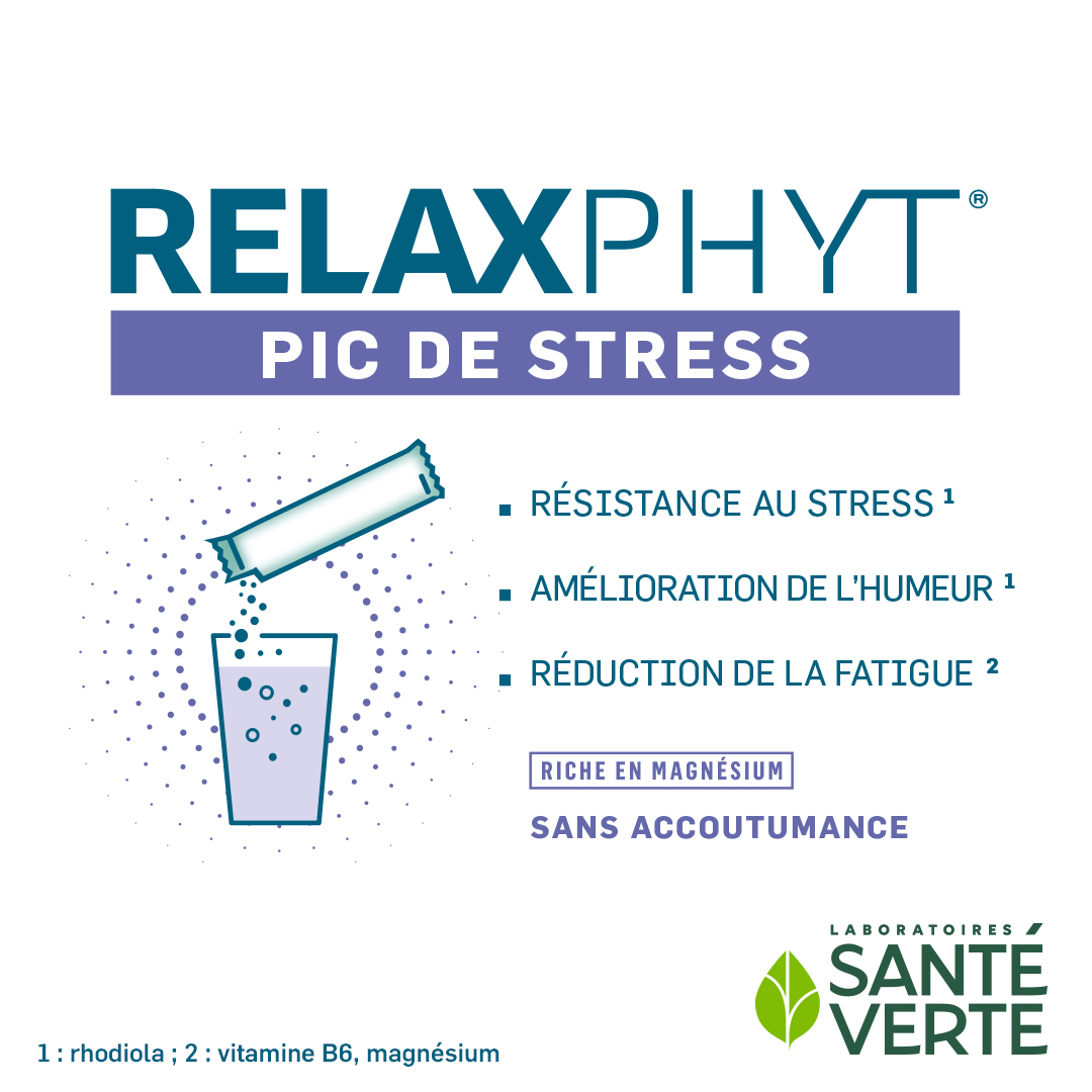Sante Verte Relaxphyt Pic de Stress integratore stick magnesio rhodiola