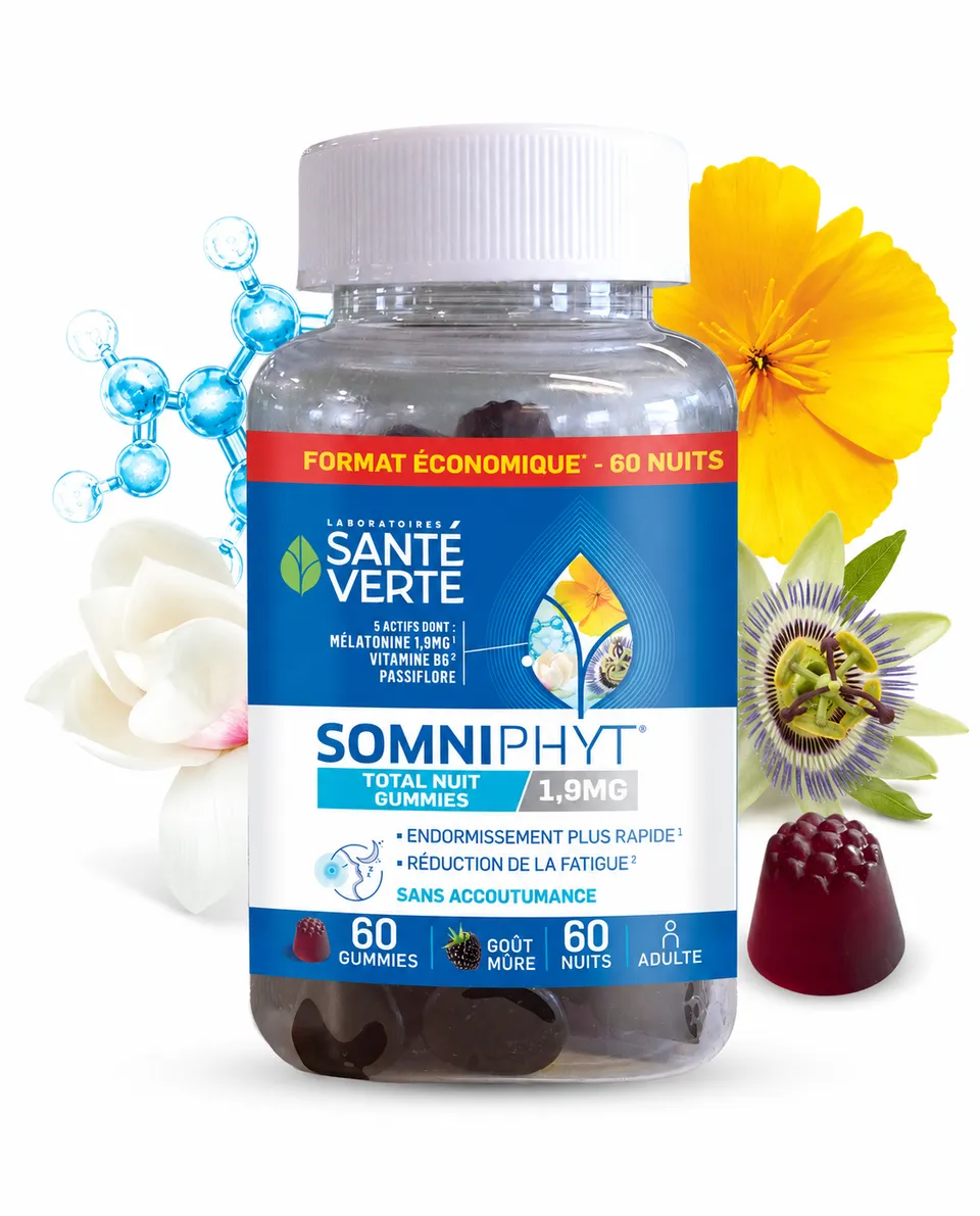 Santé Verte Somniphyt 60 Gummies integratore sonno melatonina mora