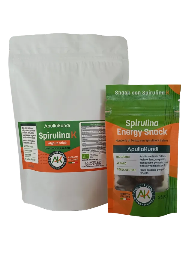 Apuliakundi Spirulina K BIO stick 200g + snack omaggio