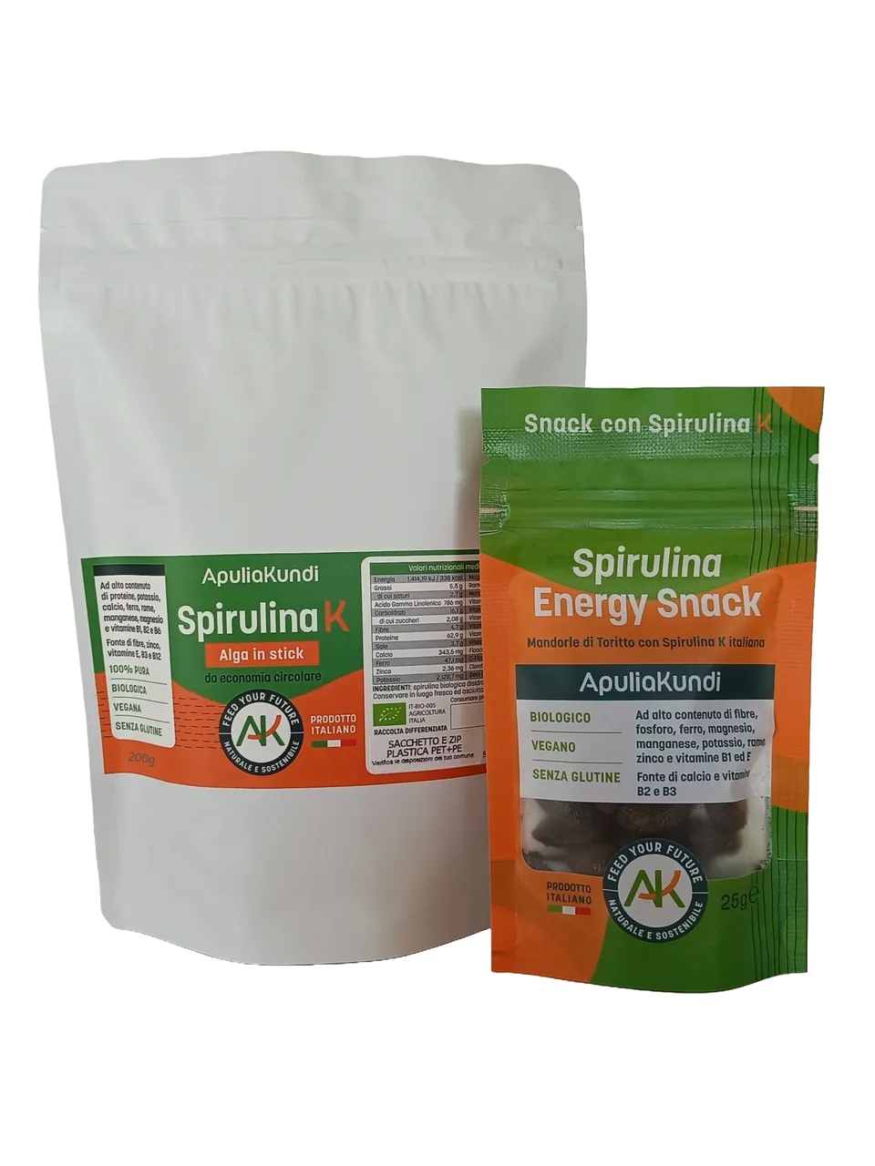 Apuliakundi Spirulina K BIO stick 200g + snack omaggio