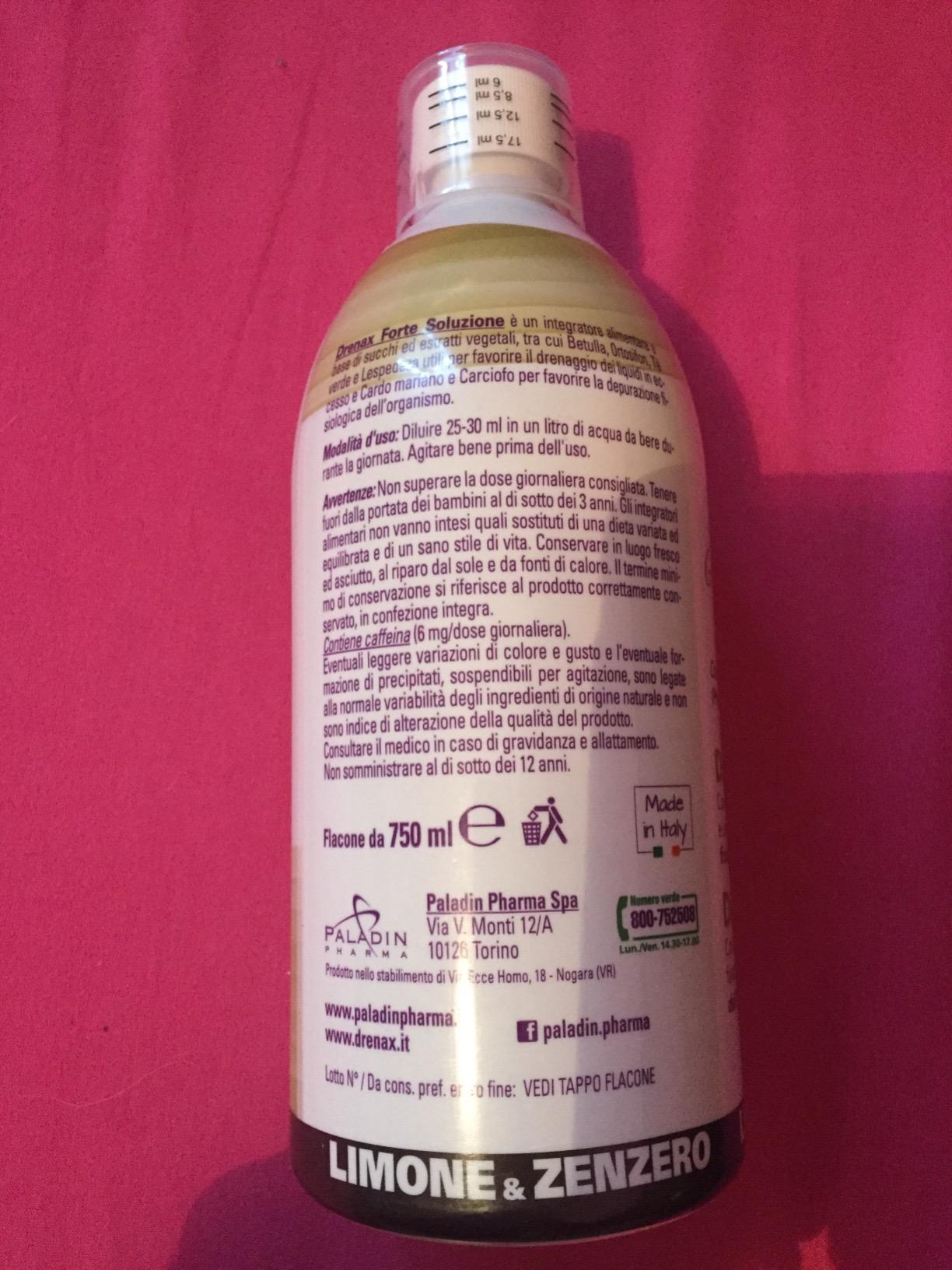 Drenax Forte Ginger&Lemon drenante 750 ml ritenzione