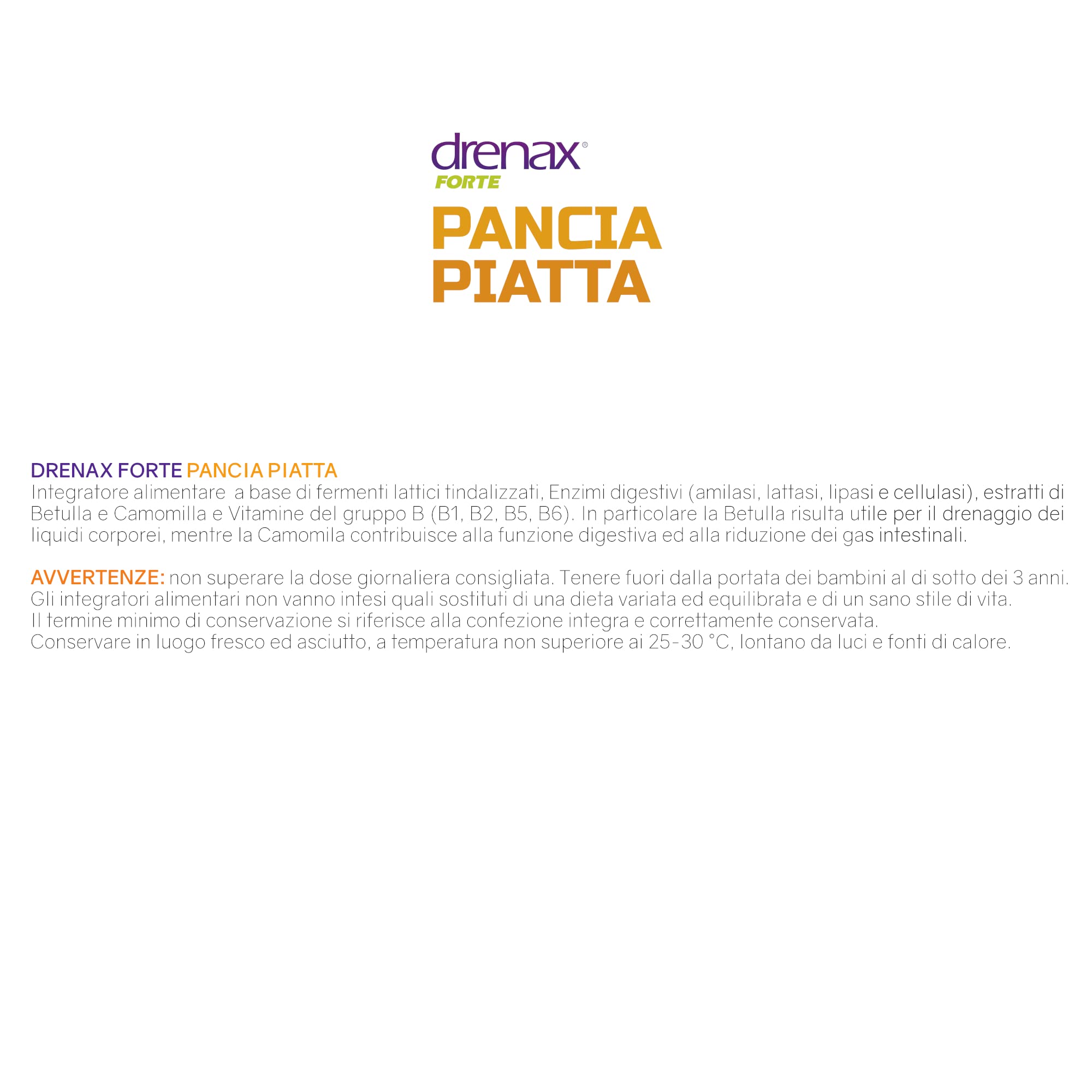 Drenax Forte Pancia Piatta integratore 30 compresse gonfiore