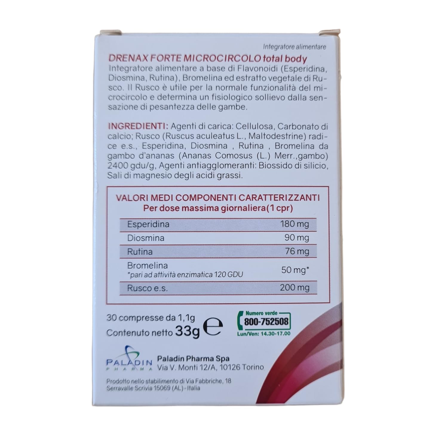Drenax Forte Microcircolo Total Body drenante 30 compresse