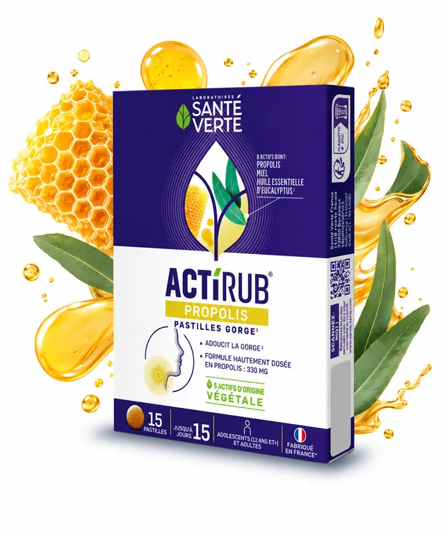 Santé Verte Actirub Propolis Pastiglie Gola Miele Eucalipto