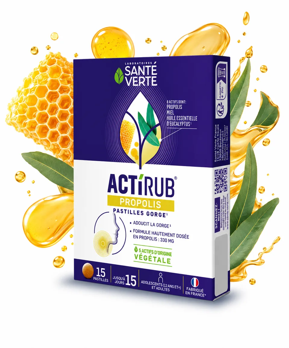 Santé Verte Actirub Propolis Pastiglie Gola Miele Eucalipto