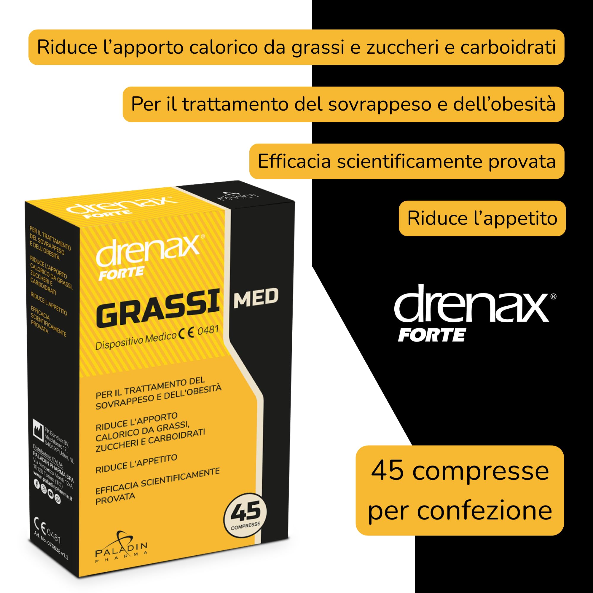 Drenax Forte Grassi Med dispositivo 45 compresse peso