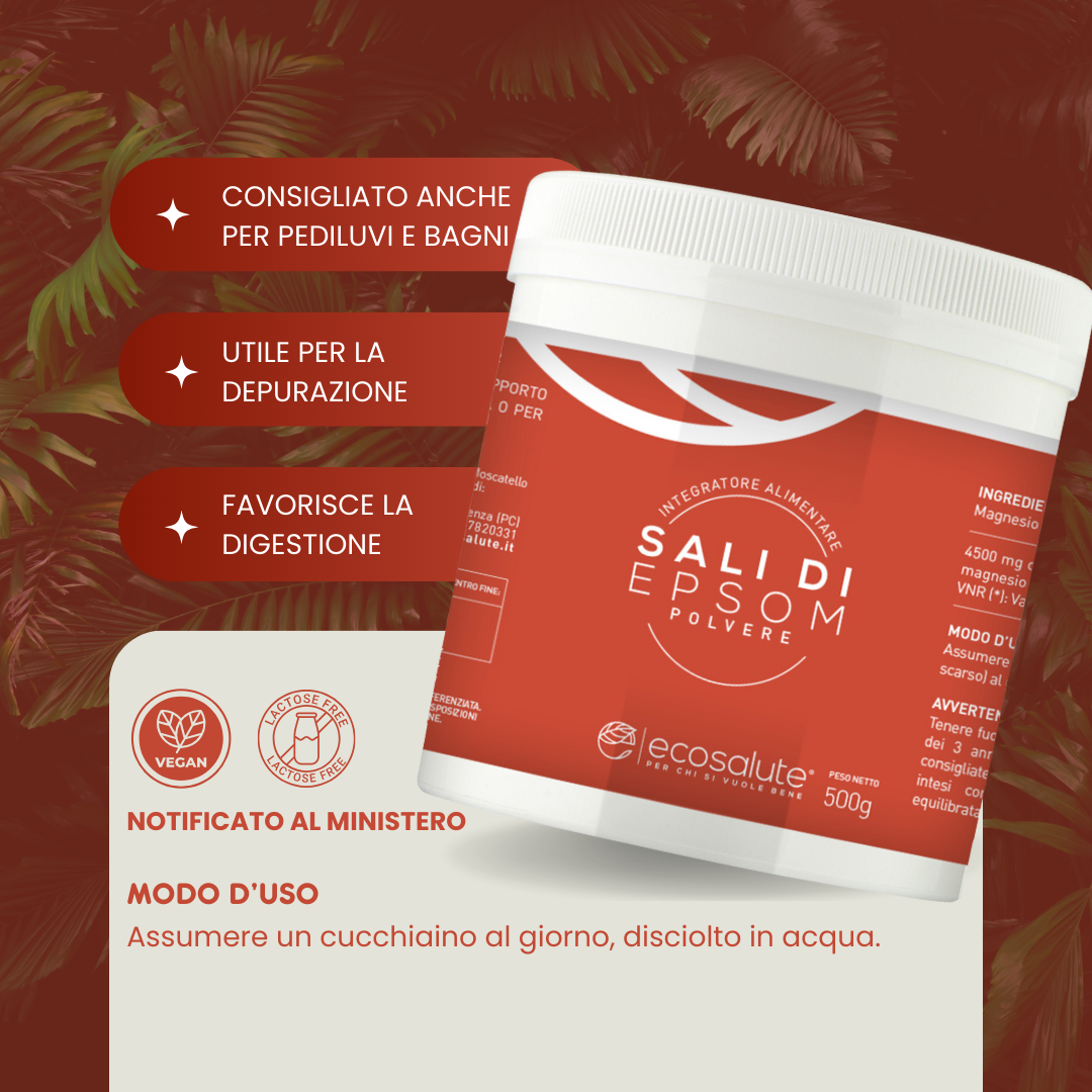 Spazio Ecosalute Depurazione Sali di Epsom Polvere 500 g