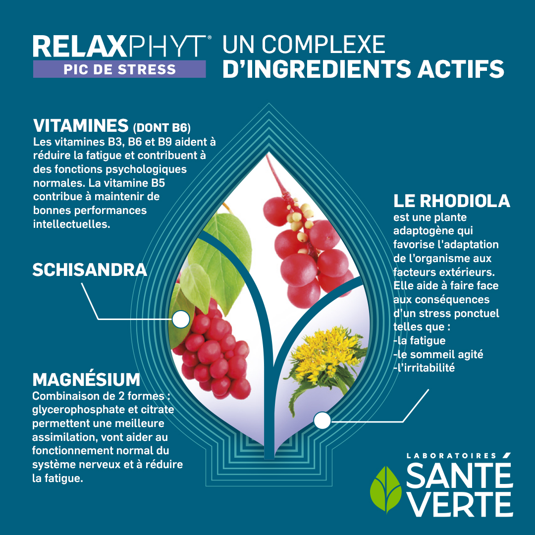 Sante Verte Relaxphyt Pic de Stress integratore stick magnesio rhodiola