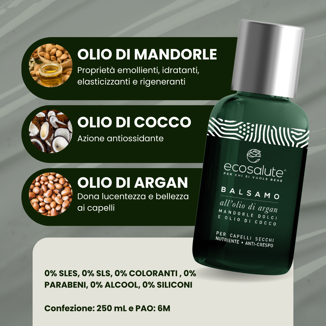 Spazio Ecosalute Balsamo Argan Mandorle Cocco capelli 250 ml