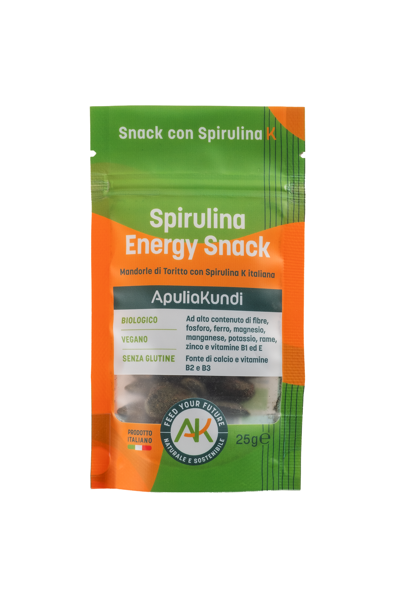 Apuliakundi Snack Mandorle Toritto spirulina monoporzione