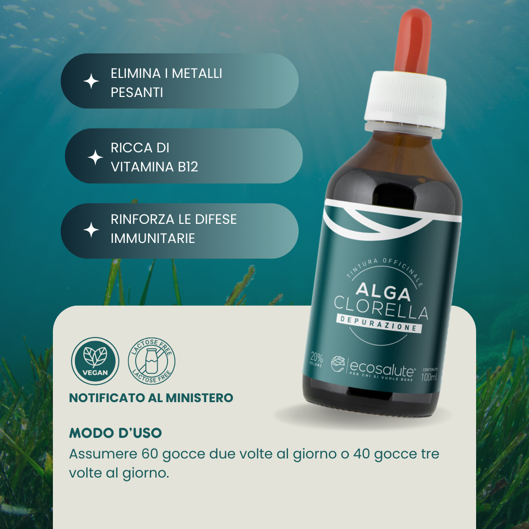 Spazio Ecosalute Alga Clorella Tintura 100 ml gocce depurative