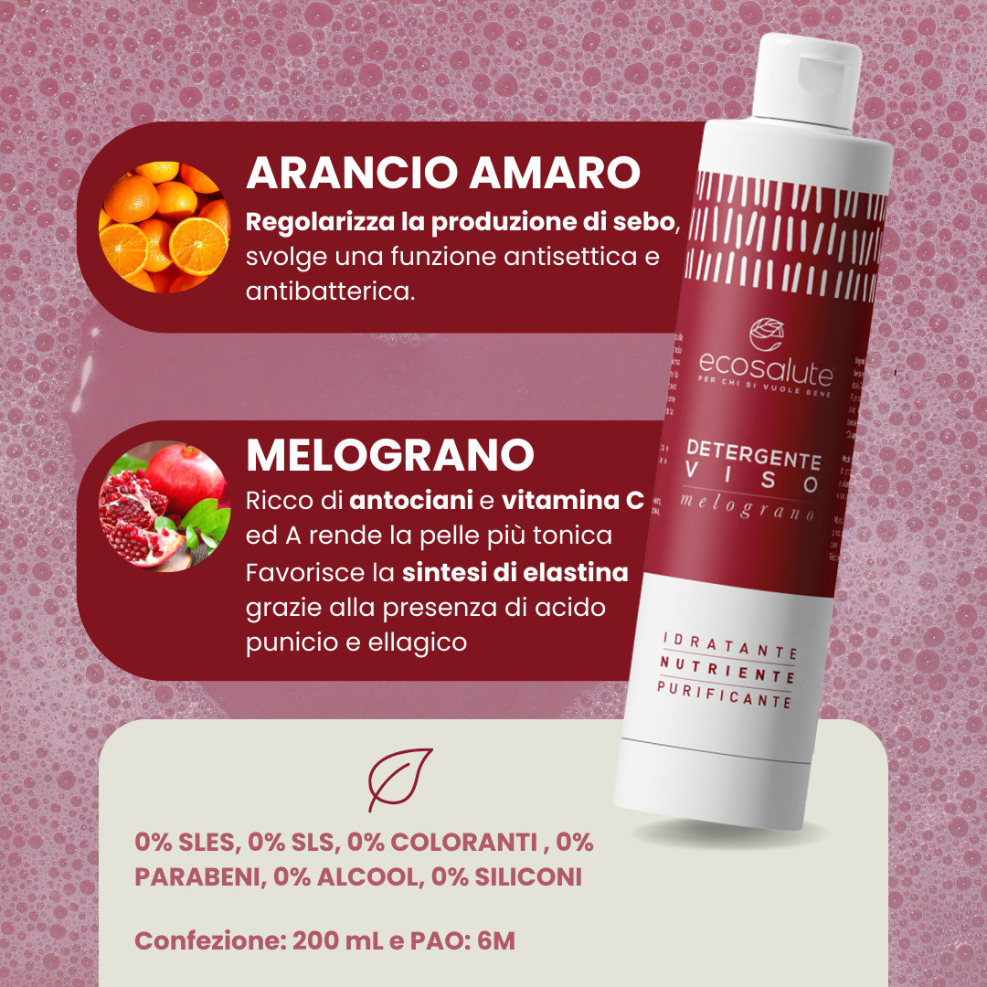 Spazio Ecosalute Detergente Viso Melograno gel 200 ml Arancio
