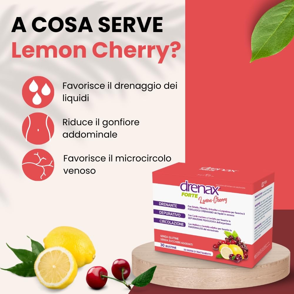 Drenax Forte Lemon Cherry drenante 30 bustine depurativo