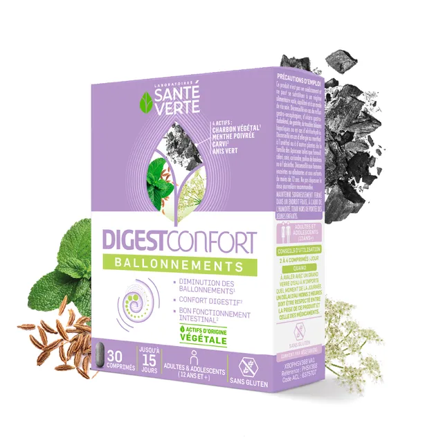 Sante Verte DigestConfort Ballonnements digestivo carbone vegetale