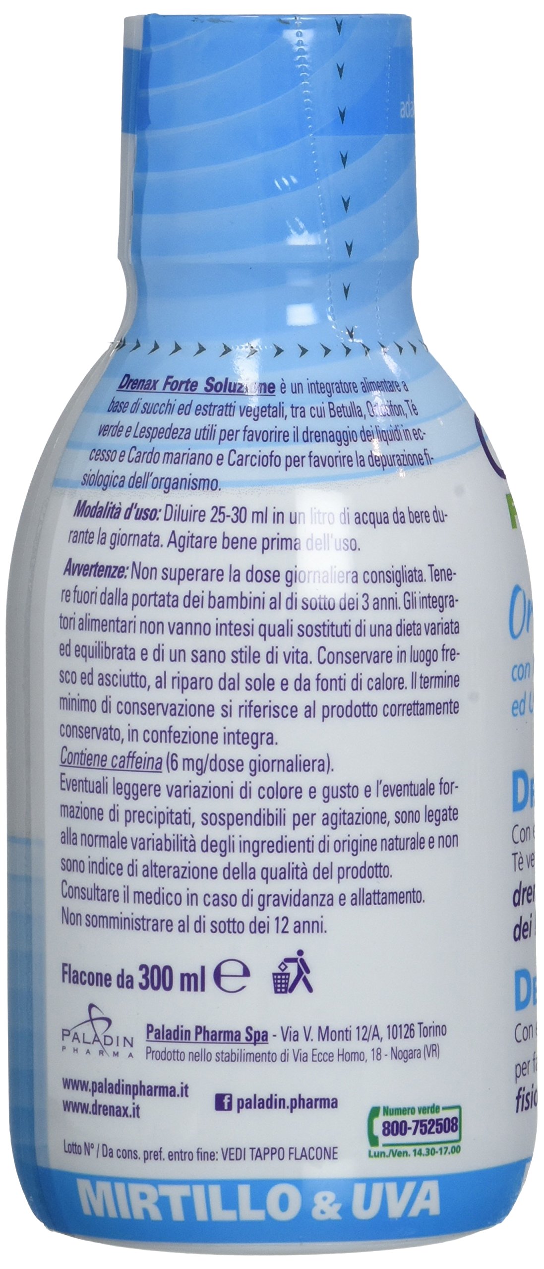 Drenax Forte Mirtillo Uva drenante 300 ml ritenzione